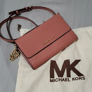 Michael Kors Dusty Rose Phone Wallet on Chain